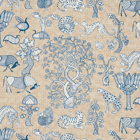 Schumacher - Animalia - Blue/Natural