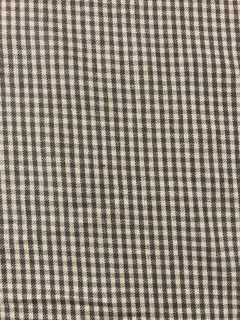 Linen - Houndstooth Plaid - Green / Natural