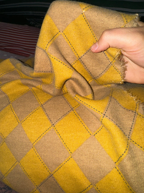 French Terry Argyle - Snitchy Gold