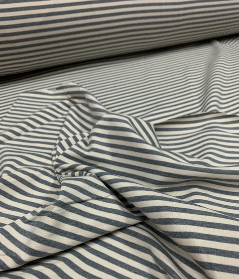 Knit Stripe - Blue-Grey/Creme