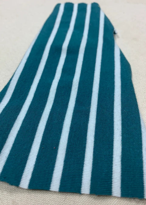 Knit Stripe - Teal/White