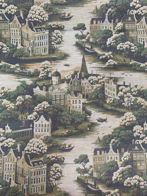 Amsterdam Toile Olive - Linen