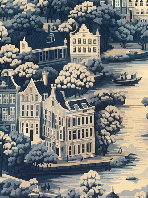 Amsterdam Toile Blauw - Cotton