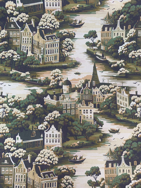 Amsterdam Toile Olive - Cotton